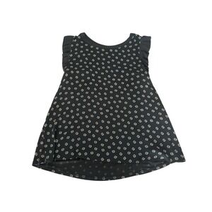 ANN TAYLOR LOFT Blouse L Brown Pink‎ Floral Ruffle Sleeveless Boho Flirty Office